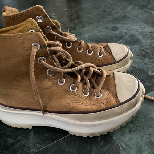 Converse Run Star Hike High leather sneakers used, size 37 brown
