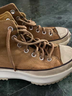 Converse Run Star Hike High leather sneakers used, size 37 brown