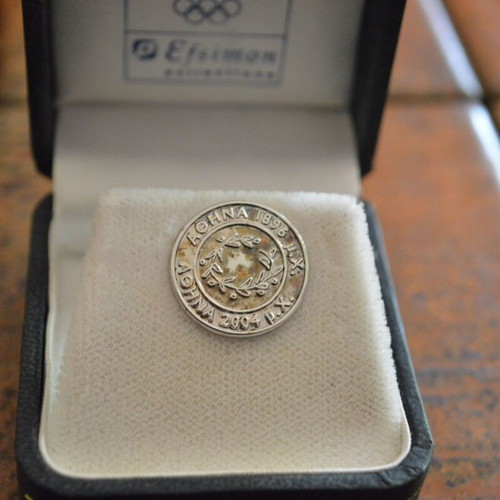 Silver 925 Commemorative Pin Olympic Games Athens 2004 Efsimon like new