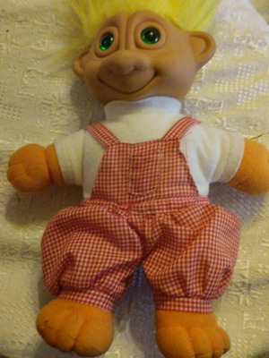 Efxoulis Doll 1992 used with worn clothes and loose hair