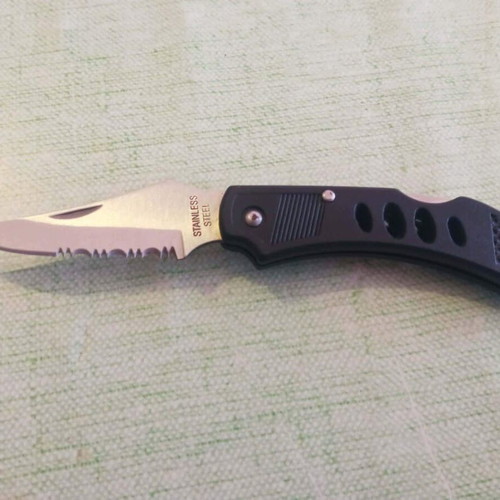 Folding Pocket Knife Stainless Steel lockback with clip like new