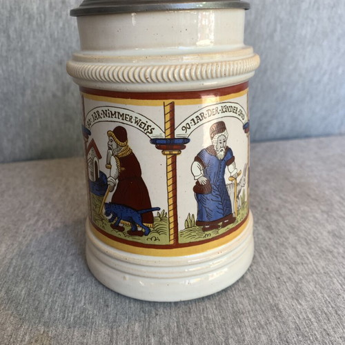 German beer stein with lid used