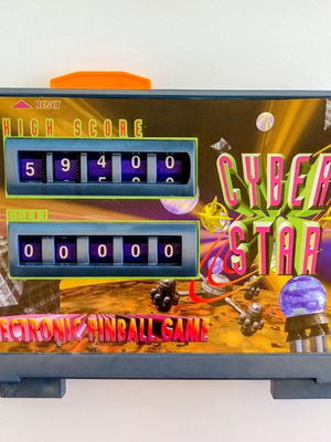 Cyber Star electronic pinball game scoreboard, vintage 90s