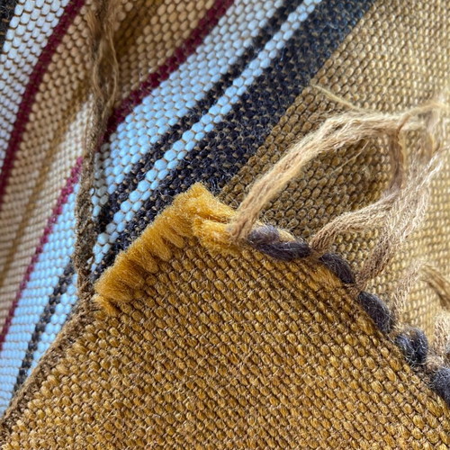 Vintage woven blanket used, 145 x 225 cm, high quality wool blend