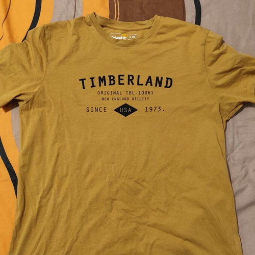 Timberland short-sleeve shirt used, size Large, deep yellow