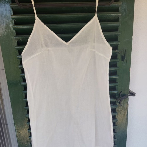 Zara white long kipour dress XS like new with slip dress