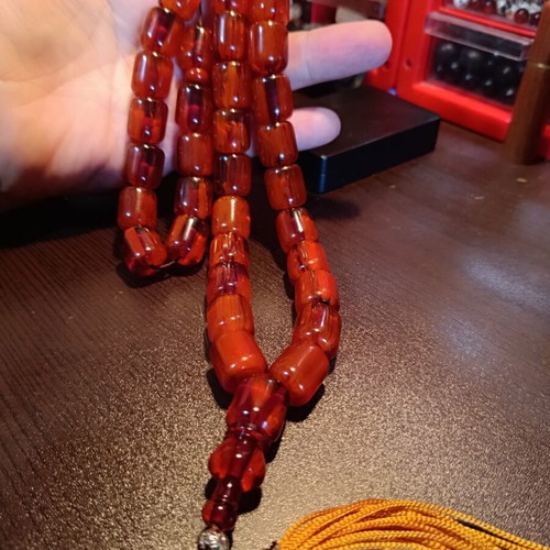 Mastic komboloi worry beads with silk tassel