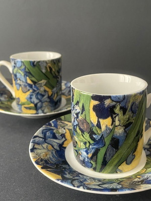 Σετ Espresso Van Gogh Museum Irises, σαν καινούργιο, 2 φλιτζάνια με πιατάκια