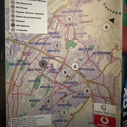 Clubbing map summer 2004 like new, Athens center and northern suburbs