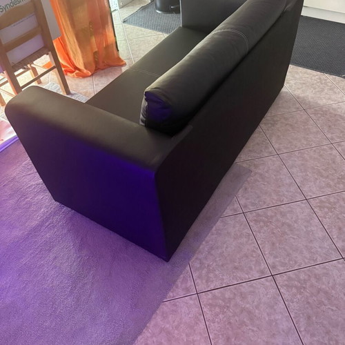Leather 2-seater sofa bed like new