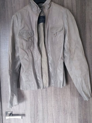 Papagiannakis leather jacket used gray