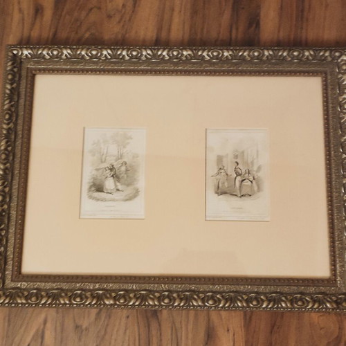 French engravings with a special and precise frame