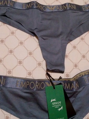 Emporio Armani women's lingerie new, blue navy metallic, size XL