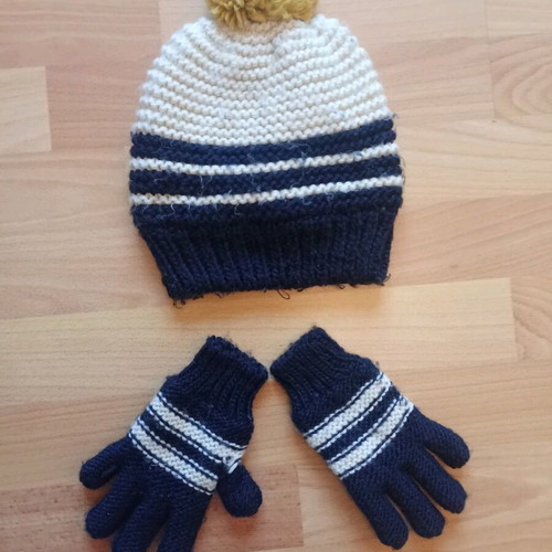 Children's set hat and gloves Marks & Spencer used, 3-6 years, blue