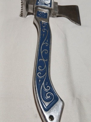 Vintage Soviet Meat Hammer and Axe 25cm with Blue Enamel, Like New