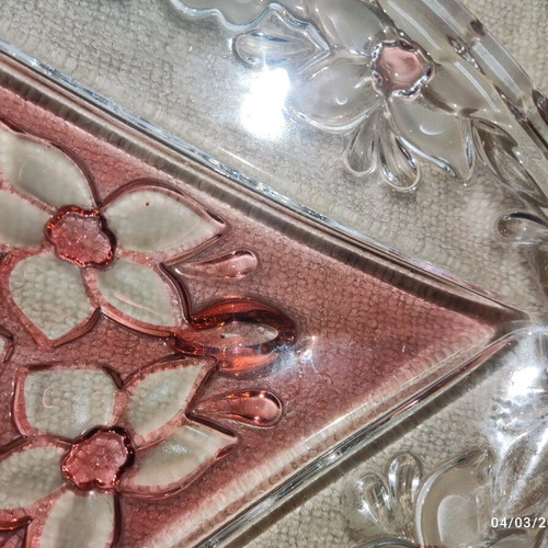 Vintage plate with embossed cherry blossom flowers like new