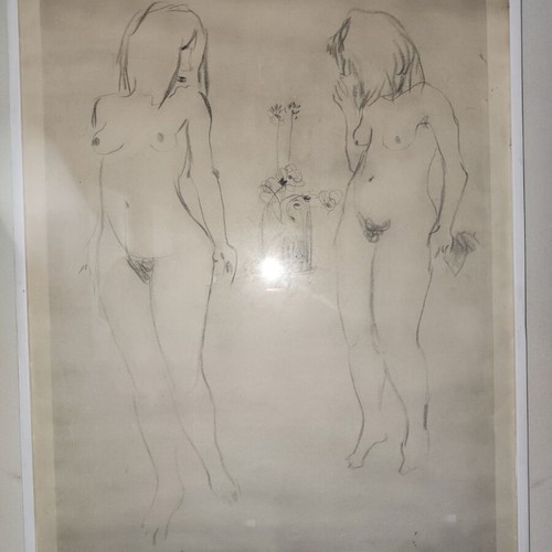 Pavlos Moschidis drawing used, signed, 50x70 cm