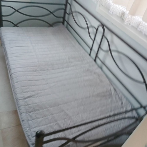 Iron sofa bed, solid frame, fits single mattress 200x90 cm