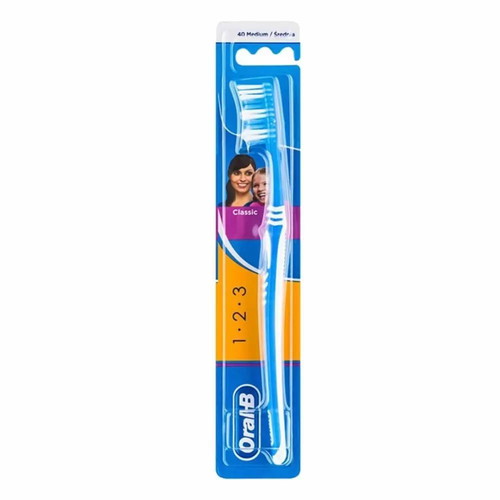 Oral-B 1-2-3 Classic toothbrush blue new, medium