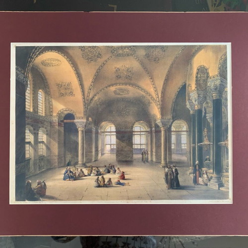 Aya Sofia lithograph print Constantinople like new