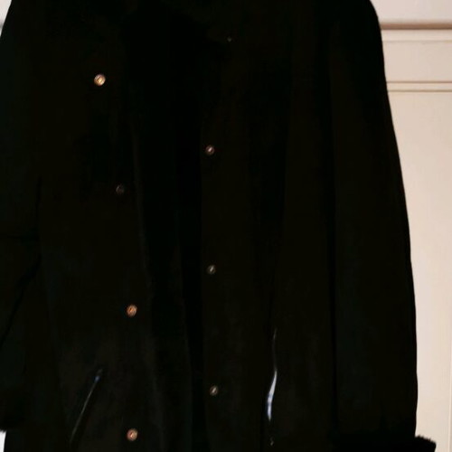 Castor coat like new, thick, very warm, black, size L