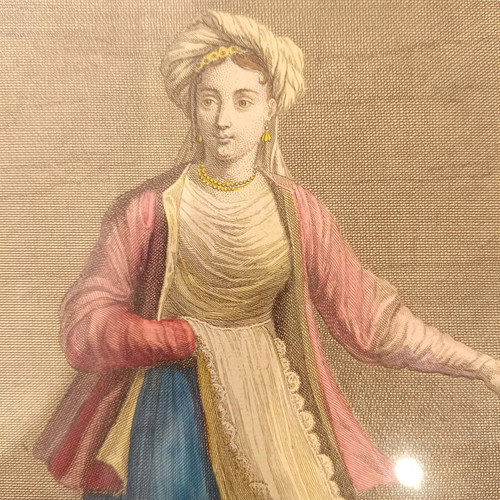 Engraving Fille de St. Jean de Patmos used, traditional costume