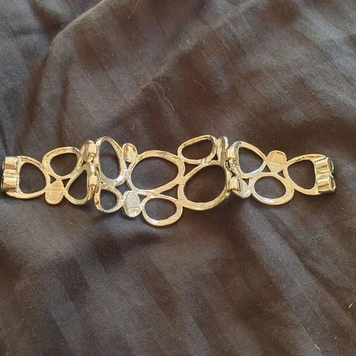 Natasha cuff bracelet new silver-colored with crystals