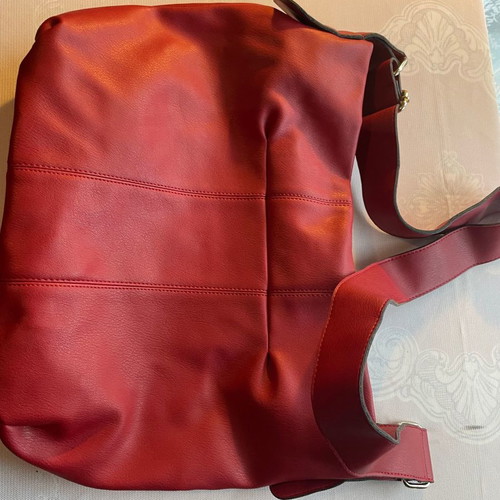 Red polyurethane crossbody bag used Divarese