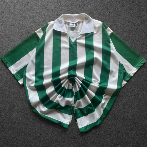 Vintage Puma Green White Striped Football Jersey XL Retro 90s Like New