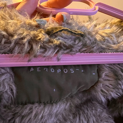 Aeropostale parka jacket khaki with fur, size XL like new