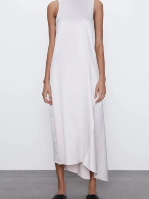 Zara maxi ασύμμετρο φόρεμα καινούργιο, λευκό του πάγου