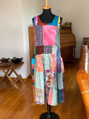 Vintage summer patchwork dress new one size