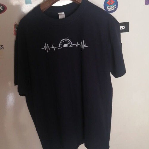 Men's T-shirt navy blue 2XL cotton new with decibel graphic