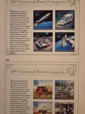 1989 USA Universal Postal Congress stamps, set of 8