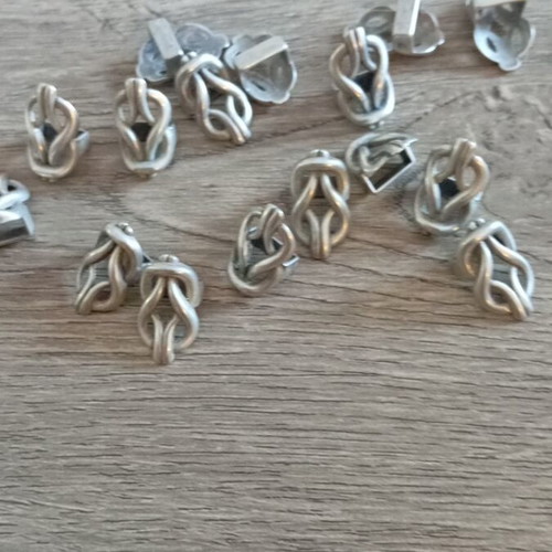 Metal Cord End Irregular Shape Pack of 18