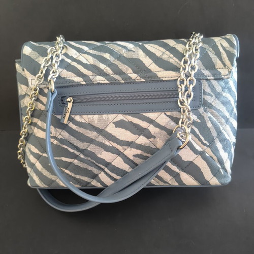 Doca shoulder bag medium size white blue animal print