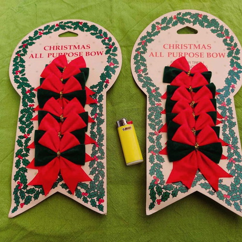 Vintage Christmas bows from the 90s new, pack of 12 pieces