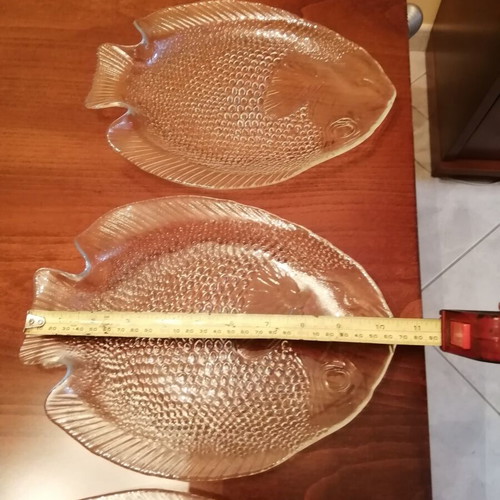 Γυάλινα πιάτα σε σχήμα ψαριού, σετ 5 τεμαχίων