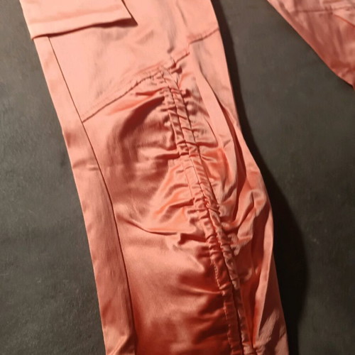 Pink satin fitted pants like new, size S