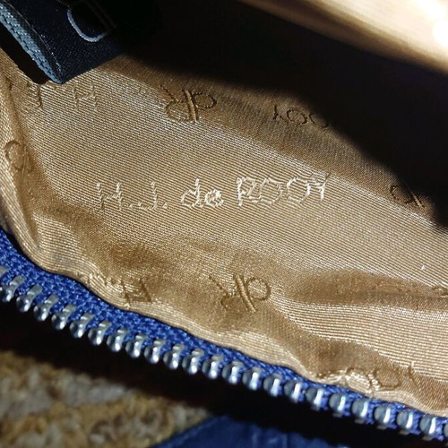 Original bag used, blue, made of genuine leather