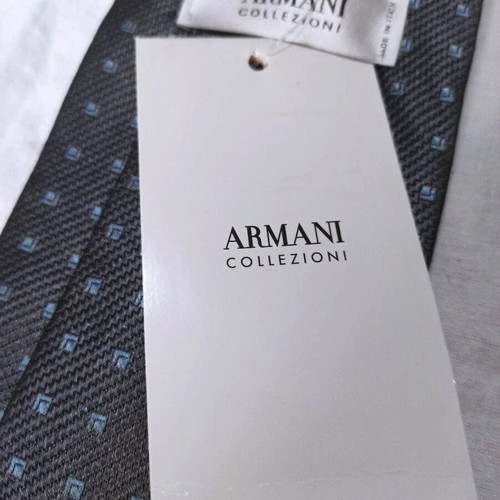 Armani Collezioni silk tie, dark grey with geometric pattern