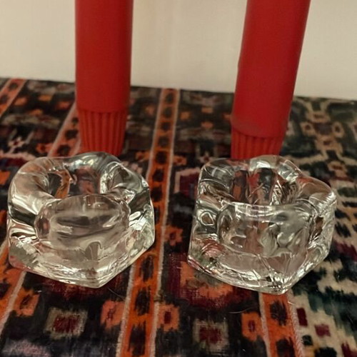 Costa Boda candlesticks new, set of 3 pieces