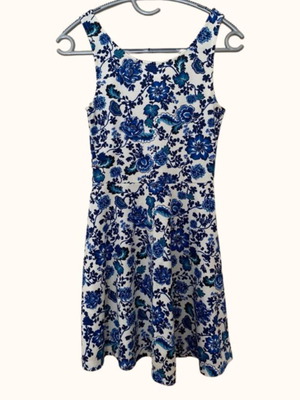 H&M summer floral dress used, size XS, blue