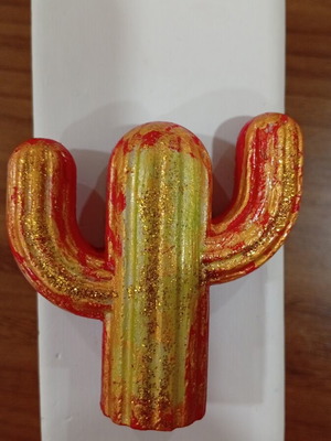 Porcelain cactus magnet new