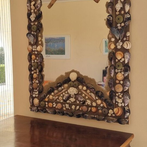 Wall mirror with seashells 66x86cm new
