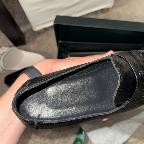Men's leather loafers with tassel like new, black