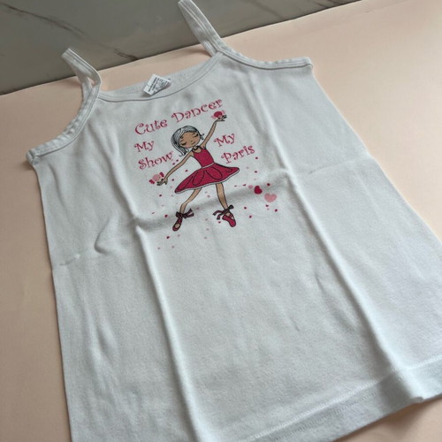 Set of three pink and white T-shirts for girls 7-8 years like new