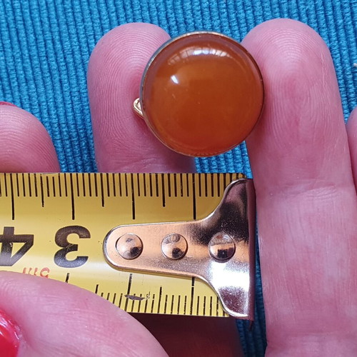 Vintage 60s cufflinks with baltic amber used, gold plated