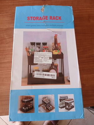 Double storage rack, black