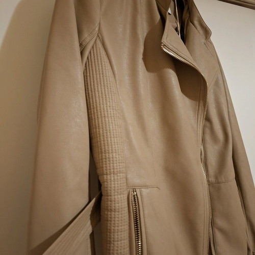 Rino&Pelle women's beige leather jacket size M new with tags
